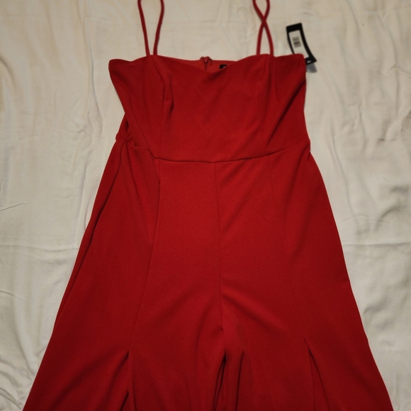 Red long jumpsuit/romper - Picture 3 of 6